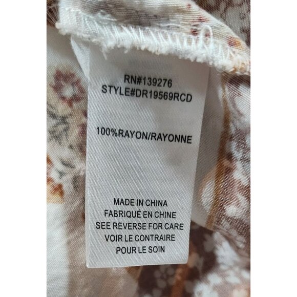 DR2 Womens Floral Boho Blouse With Tassel Tie Neck - Small Size - Picture 6 of 7